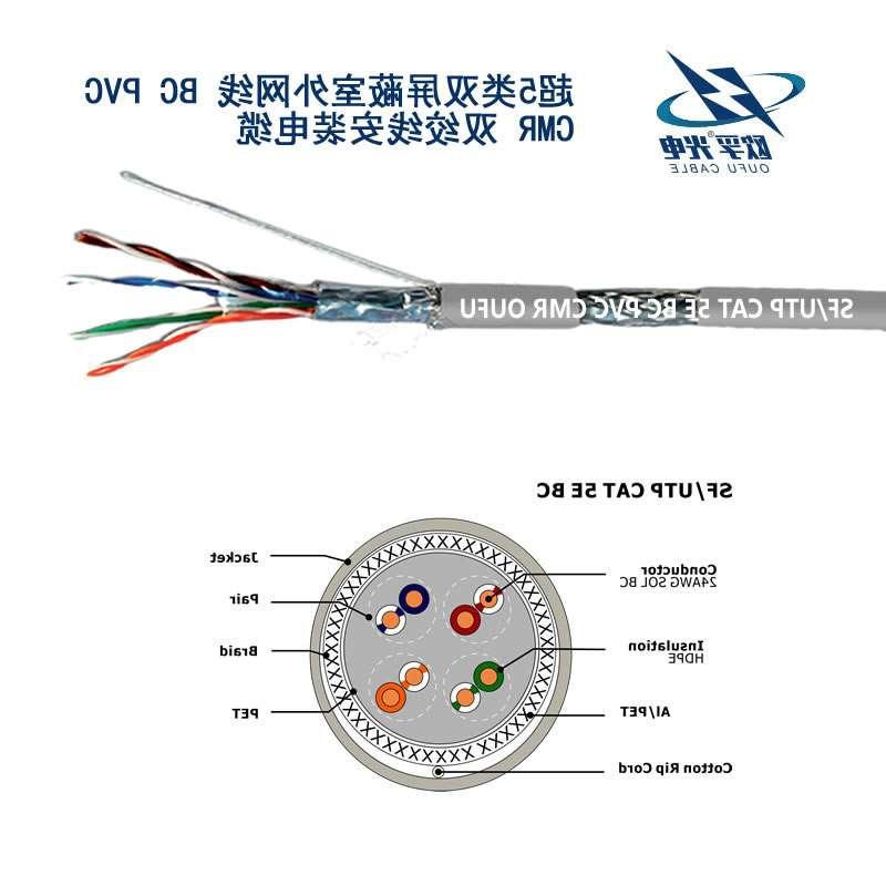 河源市SF / UTP CAT 5E BC PVC CMR双绞线安装电缆